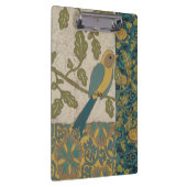 Gelber und Aquamariner Blauer Vogel auf einem Zwei Klemmbrett (Rechts)