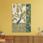 Gelber und Aquamariner Blauer Vogel auf einem Zwei Leinwanddruck (Insitu (Wohnzimmer))