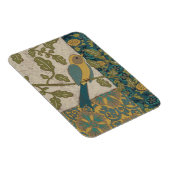 Gelber und Aquamariner Blauer Vogel auf einem Zwei Magnet (Rechte Seite)