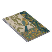 Gelber und Aquamariner Blauer Vogel auf einem Zwei Notizblock (Rechte Seite)