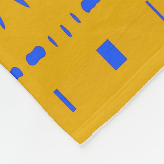 Gelber und blauer Stammes- Zickzack Entwurf Fleecedecke (Ecke)