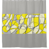 Gelber und grauer abstrakter moderner Duschvorhang (Vorderseite)