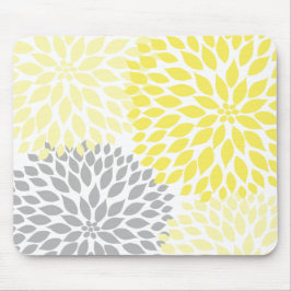 Gelber und grauer Dahlieschreibtisch-Bürozusatz Mousepad