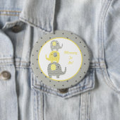 Gelber und grauer Elefant-personalisierte Mama zum Button (Beispiel)