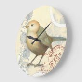 Gelber und grüner Spargel im Vintagen Hintergrund Große Wanduhr (Winkel)