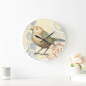 Gelber und grüner Spargel im Vintagen Hintergrund Große Wanduhr (Zuhause)