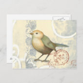 Gelber und grüner Spargel im Vintagen Hintergrund Postkarte (Vorne/Hinten)