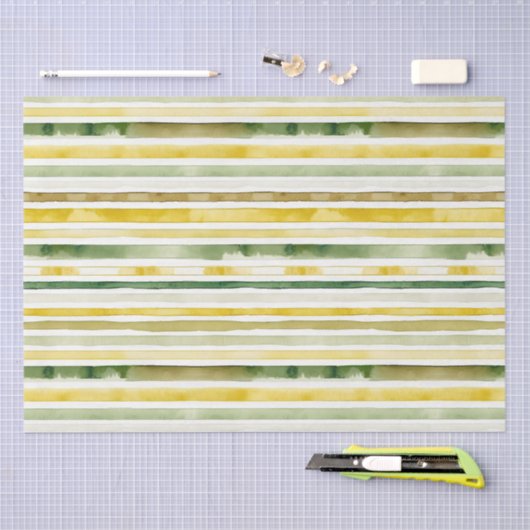 Gelber und grüner Streifen Seidenpapier (Handwerk)