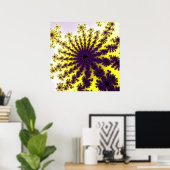 Gelber und Lila Burst Poster (Heimbüro)