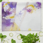 gelber und lila Watercolorhintergrund Geschirrtuch (Gefaltet)