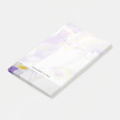 gelber und lila Watercolorhintergrund Post-it Klebezettel (angewinkelt)