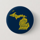 Gelber und Navy-Blue-Staat in Michigan-Städten Button (Vorderseite)