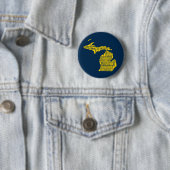 Gelber und Navy-Blue-Staat in Michigan-Städten Button (Beispiel)