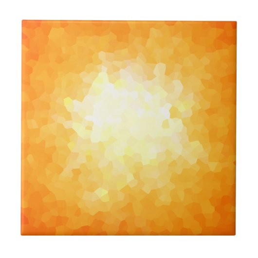 Gelber und orange Sonnendurchbruch-geometrische Fliese (Vorderseite)