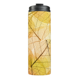 Gelber und orangefarbener Hintergrund des Herbstes Thermosbecher