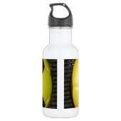 Gelber und schwarzer Fußball. Edelstahlflasche (Rückseite)