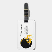 Gelber und schwarzer Fußball-Gepäckanhänger Gepäckanhänger (Vorderseite vertikal)