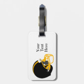 Gelber und schwarzer Fußball-Gepäckanhänger Gepäckanhänger (Rückseite vertikal)