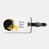 Gelber und schwarzer Fußball-Gepäckanhänger Gepäckanhänger (Rückseite horizontal)