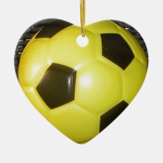 Gelber und schwarzer Fußball. Keramikornament (Vorne)