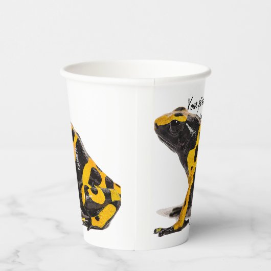 Gelber und Schwarzer, Gelbbbänder-Giftfrösch Pappbecher (Rechts)