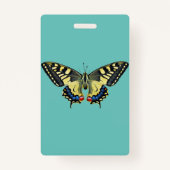 Gelber und schwarzer Schmetterling Ausweis (Rückseite)