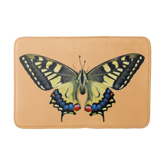 Gelber und schwarzer Schmetterling Badematte (Vorderseite)