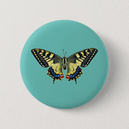Gelber und schwarzer Schmetterling Button