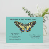 Gelber und schwarzer Schmetterling Einladung (Stehend Vorderseite)