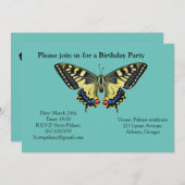 Gelber und schwarzer Schmetterling Einladung (Vorne/Hinten)