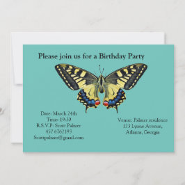 Gelber und schwarzer Schmetterling Einladung