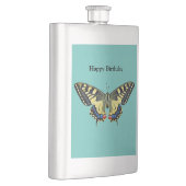 Gelber und schwarzer Schmetterling Flachmann (Rechts)