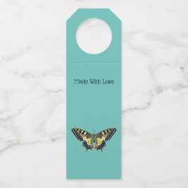 Gelber und schwarzer Schmetterling Flaschenanhänger