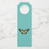 Gelber und schwarzer Schmetterling Flaschenanhänger (Rückseite)