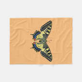 Gelber und schwarzer Schmetterling Fleecedecke (Vorderseite (Horizontal))