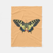 Gelber und schwarzer Schmetterling Fleecedecke (Vorderseite)