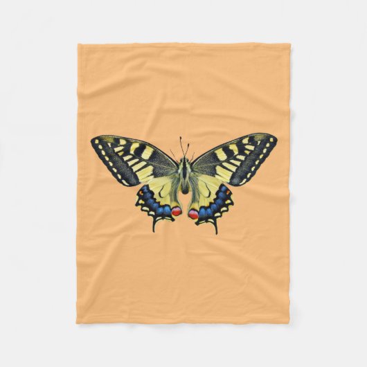 Gelber und schwarzer Schmetterling Fleecedecke (Vorderseite)