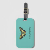 Gelber und schwarzer Schmetterling Gepäckanhänger (Vorderseite Vertikal)