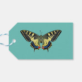 Gelber und schwarzer Schmetterling Geschenkanhänger (Rückseite Horizontal)