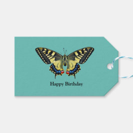 Gelber und schwarzer Schmetterling Geschenkanhänger