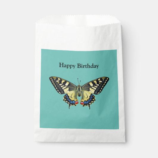 Gelber und schwarzer Schmetterling Geschenktütchen (Vorderseite)