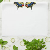 Gelber und schwarzer Schmetterling Geschirrtuch (Gefaltet)