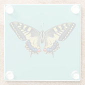 Gelber und schwarzer Schmetterling Glasuntersetzer (Rückseite)