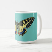 Gelber und schwarzer Schmetterling Kaffeetasse (VorderseiteRechts)