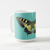 Gelber und schwarzer Schmetterling Kaffeetasse (Vorderseite Links)