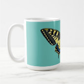 Gelber und schwarzer Schmetterling Kaffeetasse (Links)
