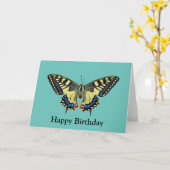 Gelber und schwarzer Schmetterling Karte (Gelbe Blume)