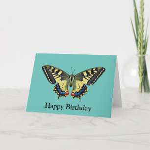 Gelber und schwarzer Schmetterling Karte