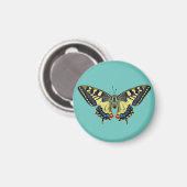 Gelber und schwarzer Schmetterling Magnet (Vorderseite/Rückseite)