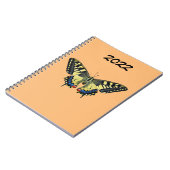 Gelber und schwarzer Schmetterling Notizblock (Linke Seite)